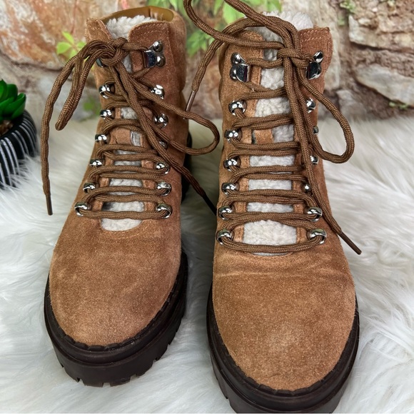 MARC FISHER Nairy Suede Hiking Boots with Chunky Soles, 7.5 - Picture 4 of 12